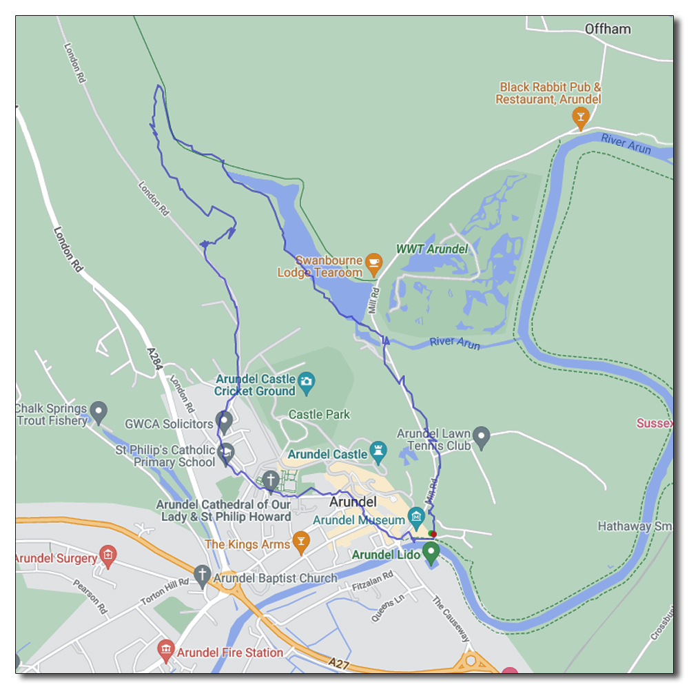 Arundel Park to Hiorne Tower, 